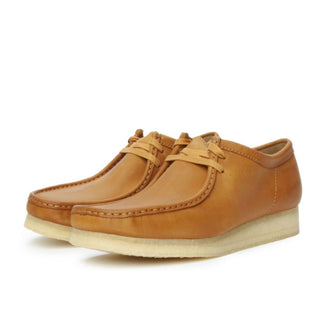 Zapato Clarks Hombre Wallabee Tan Cuero Cafe Claro