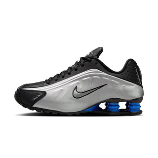Tenis Mujer Nike Shox R4 Plateado Metalico Negro vista lateral principal