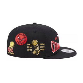 Gorra New Era Chicago Bulls NBA Champions side patch 9FIFTY vista lateral