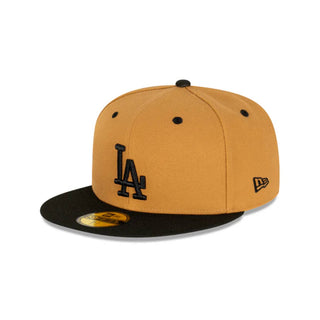 Gorra New Era Los Angeles Dodgers MLB 59FIFTY cafe negro vista lateral principal