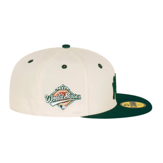 Gorra New Era New York Yankees MLB 59fifty Blanco Verde vista lateral logo bordado
