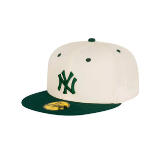 Gorra New Era New York Yankees MLB 59fifty Blanco Verde vista lateral principal