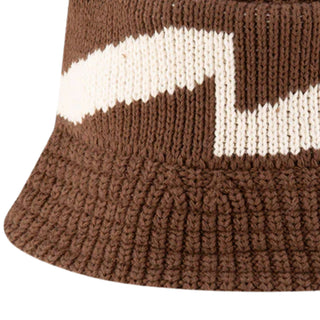 Gorro Bucket New Era Branded tejido cafe beige vista zoom