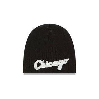 Gorro New Era MLB Chicago chenille beanie  negro vista frente
