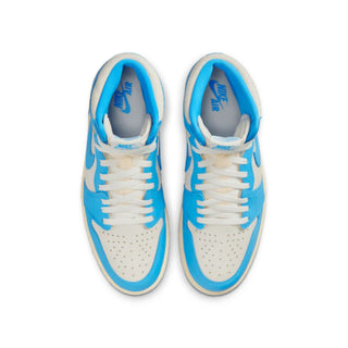 Tenis Hombre Air Jordan 1 Retro High OG Azul UNC Reimagined vista par superior