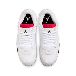 Tenis Hombre Air Jordan 4 RM Blanco Negro Rojo vista par superior