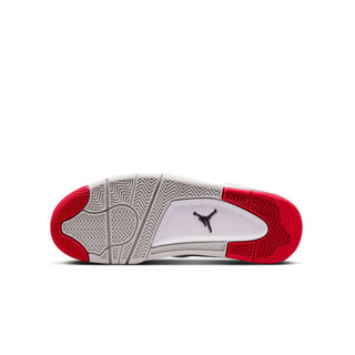 Tenis Hombre Air Jordan 4 RM Blanco Negro Rojo vista suela