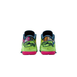 Tenis Hombre Nile LeBron XXII Verde Azul Rosa vista atras