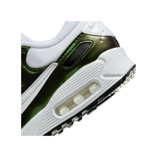Tenis Mujer Nike Air Max 90 Futura Blanco Dorado Verde vista zoom talon