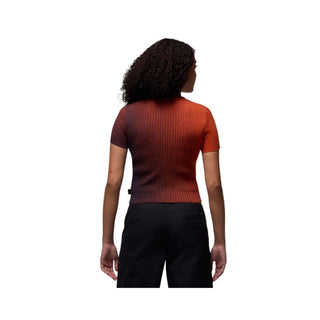 Top Corto Mujer Air Jordan Tejido Knit Naranja Morado vista espalda
