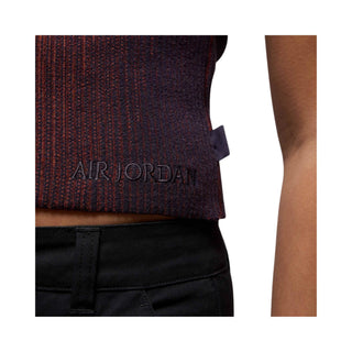 Top Corto Mujer Air Jordan Tejido Knit Naranja Morado vista zoom inferior marca